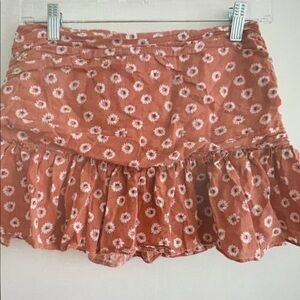 Floral Mini Skirt in Red